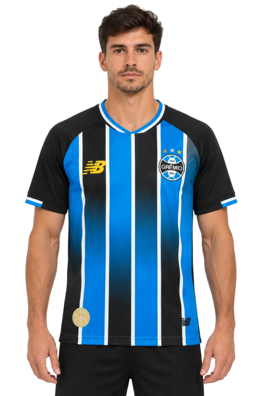 Grêmio 2026/27 Home Jersey – Blue/Black with Crew Neck