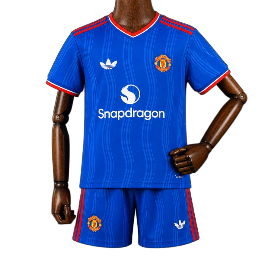 Manchester United 2026/27 Away Kids Kit – Blue
