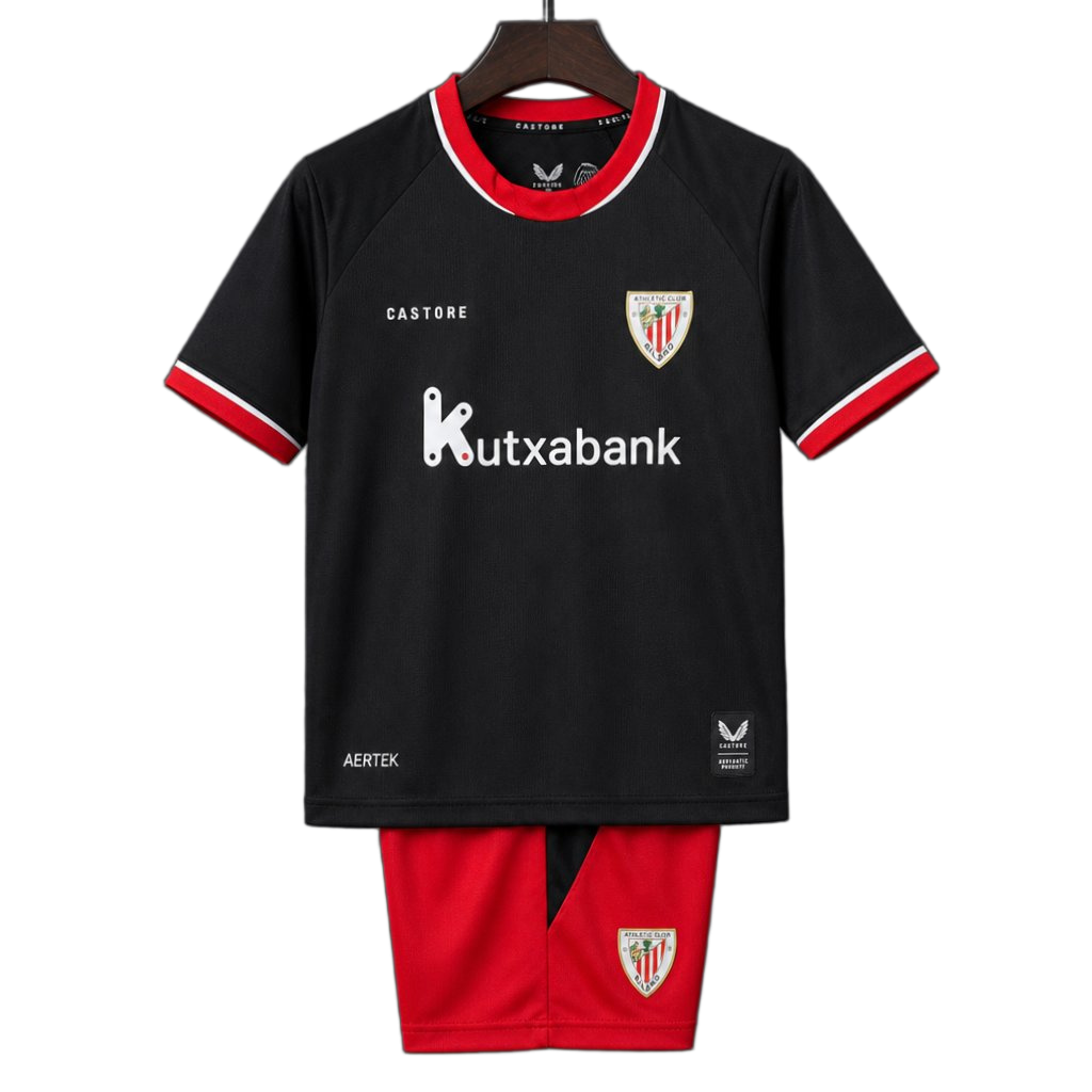 Athletic Bilbao 2026/27 Away Jersey – Kids – Black