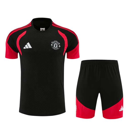 Manchester United 2026/27 Jersey – Black/Red – Short Shorts – Black Base