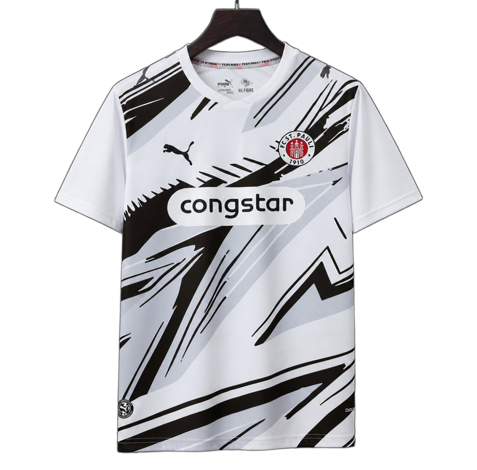 St. Pauli 2026/27 Away Jersey – White/Black – Graphic