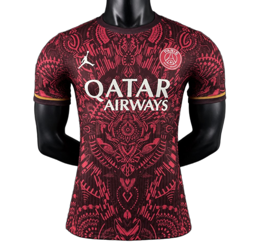PSG 2026/27 Jersey – Player Version – Special Edition – Red – Dark Tribal Pattern