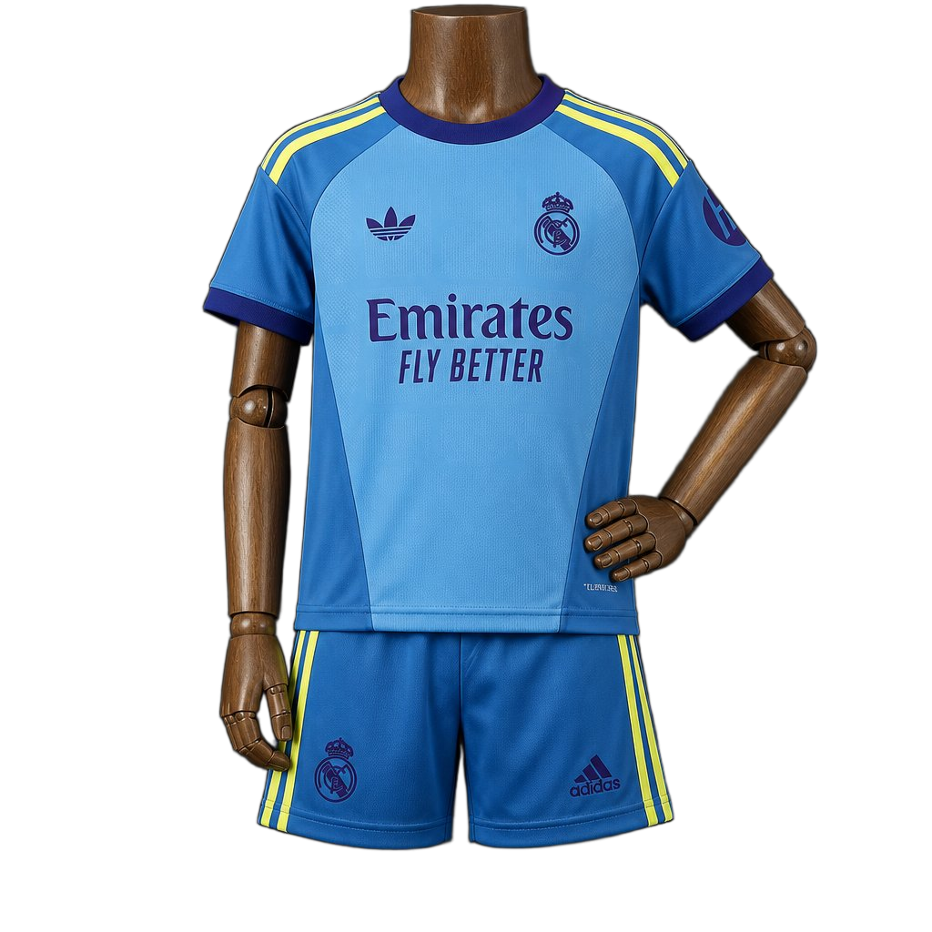 Real Madrid 2026/27 Goalkeeper Kids Kit – Blue