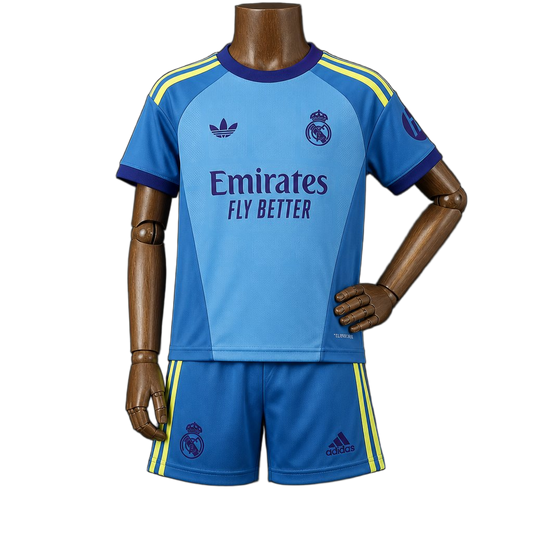 Real Madrid 2026/27 Goalkeeper Kids Kit – Blue