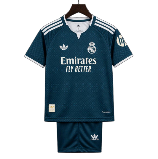 Real Madrid 2026/27 Away Kids Kit – Teal