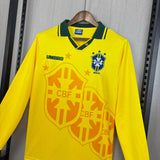 Brazil 1994 Home Jersey – Long Sleeve – Retro Version – Yellow
