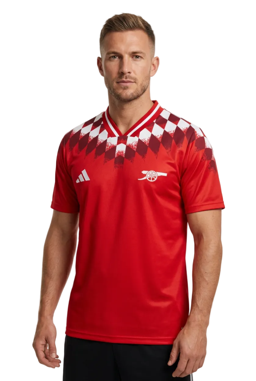 Arsenal 2026/27 Jersey – Red – Vintage Remake Stadium Lifestyle