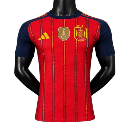 Spain 2026 Home Jersey – Player Version – 2 Stars – Champion Patch