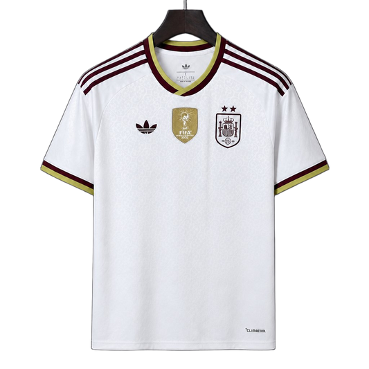 Spain 2026 Away Jersey – White – 2 Stars – Champion Patch