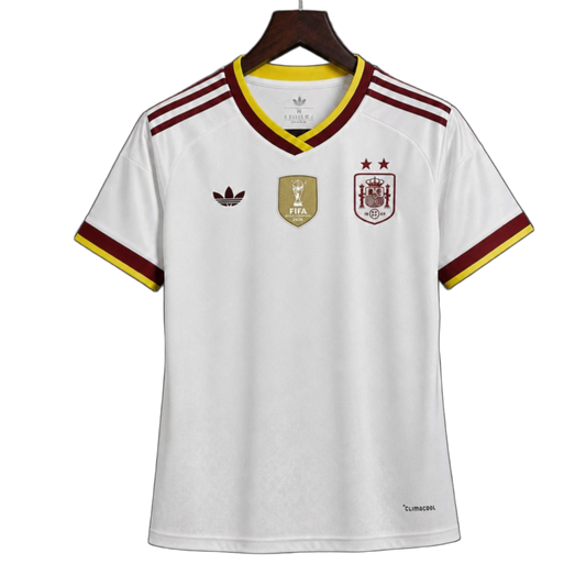 Spain 2026 Away Jersey – Women's – White – 2 Stars – Champion Patch