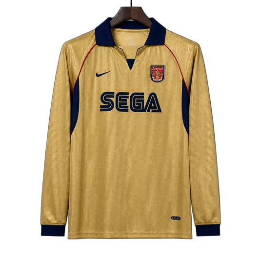Arsenal 2026/27 Away Jersey – Long Sleeve – Retro Version – Gold