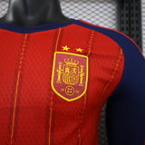 Spain 2026 Home Jersey – Player Version – Long Sleeve – 2 Stars – Champion Patch