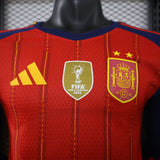 Spain 2026 Home Jersey – Player Version – Long Sleeve – 2 Stars – Champion Patch