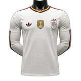 Spain 2026 Away Jersey – Player Version – Long Sleeve – White – 2 Stars – Champion Patch