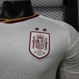 Spain 2026 Away Jersey – Player Version – Long Sleeve – White – 2 Stars – Champion Patch