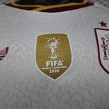Spain 2026 Away Jersey – Player Version – Long Sleeve – White – 2 Stars – Champion Patch