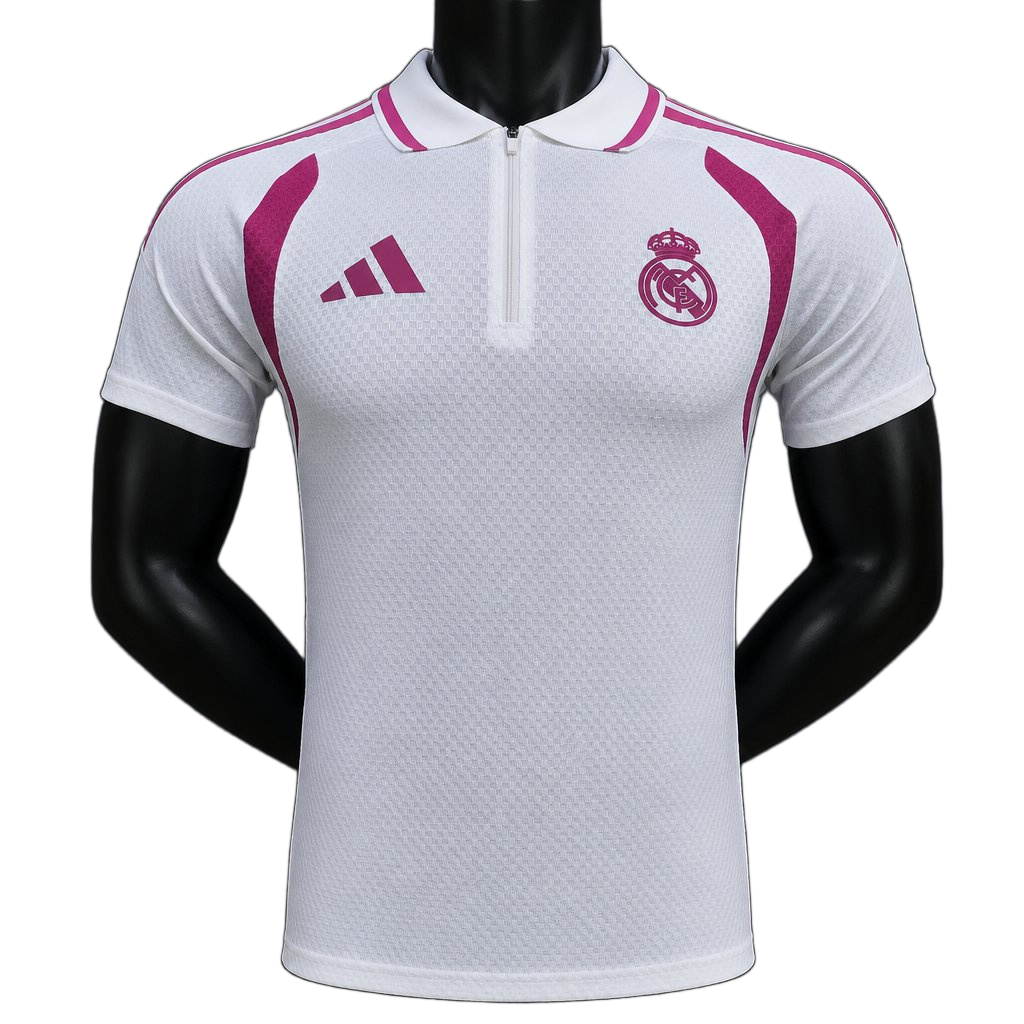 Real Madrid 2026/27 Jersey – White/Pink – Polo