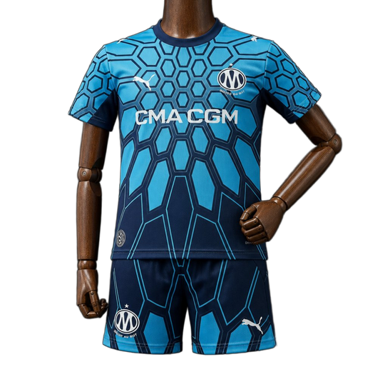 Olympique de Marseille 2026/27 Goalkeeper Jersey – Kids – Navy – Bright Aqua Club