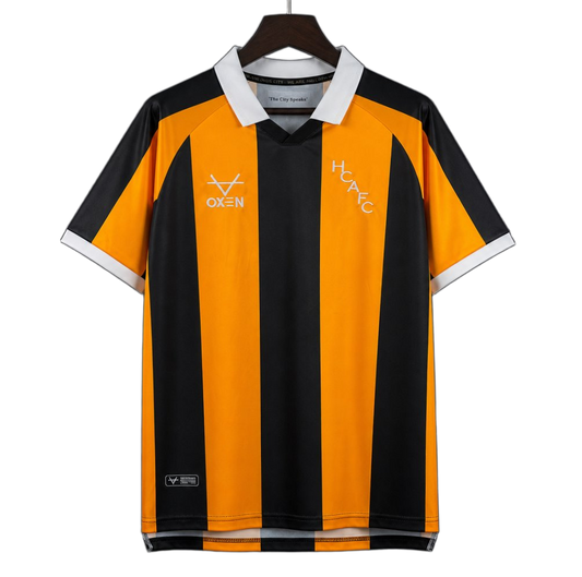 Hull City 2026/27 Home Jersey – Narrow Amber/Black Stripes