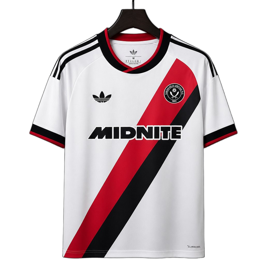 Sheffield United 2026/27 Away Jersey – White/Black/Red – Diagonal Stripe