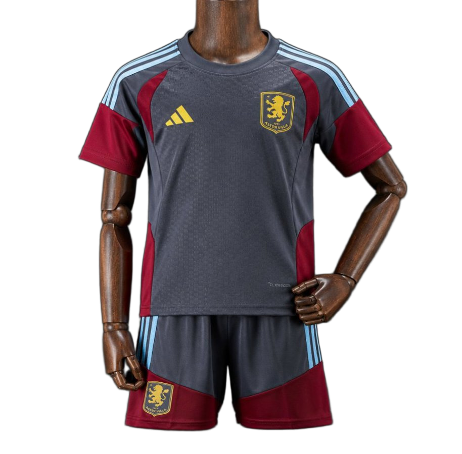 Aston Villa 2026/27 Training Kit – Kids – Grey – Claret