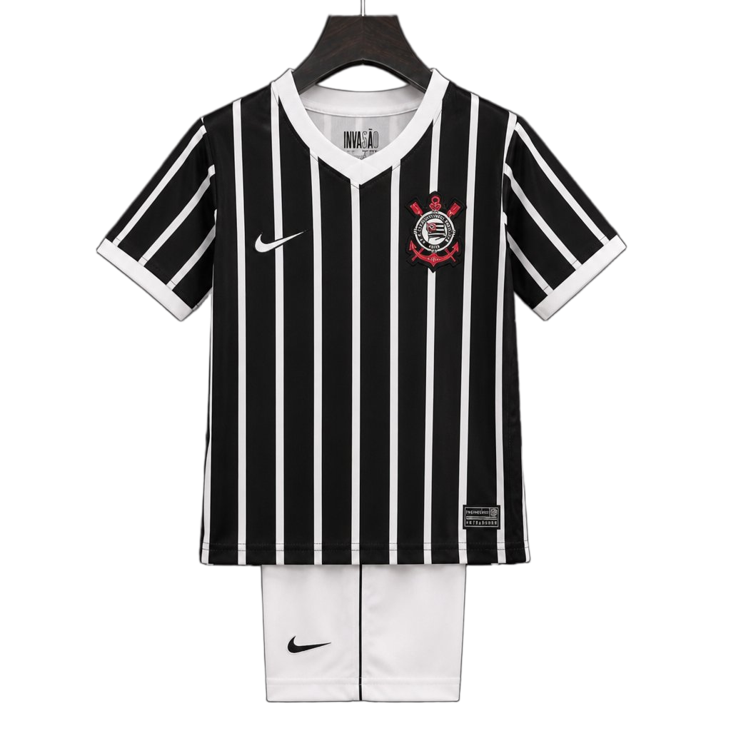 Corinthians 2026/27 Away Kids Kit – Black/White