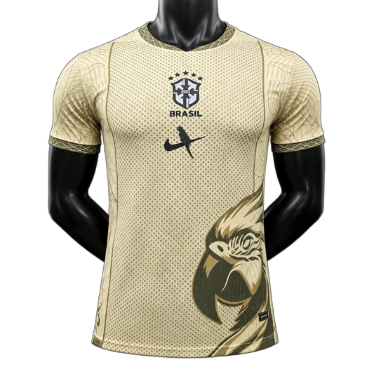 Brazil 2026 Jersey – Player Version – Special Edition – Gold – Parrot Graphic