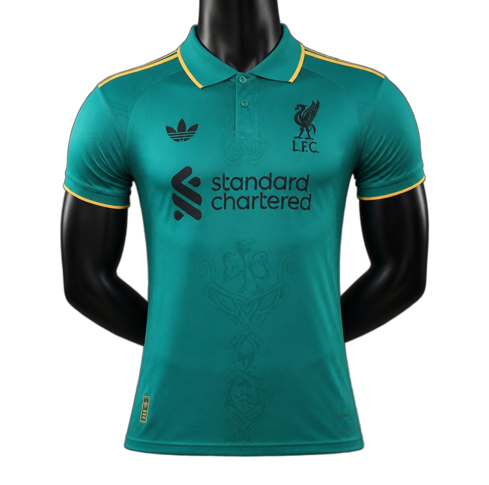 Liverpool 2026/27 Jersey – Player Version – Green/Gold – Trim Casual Retro