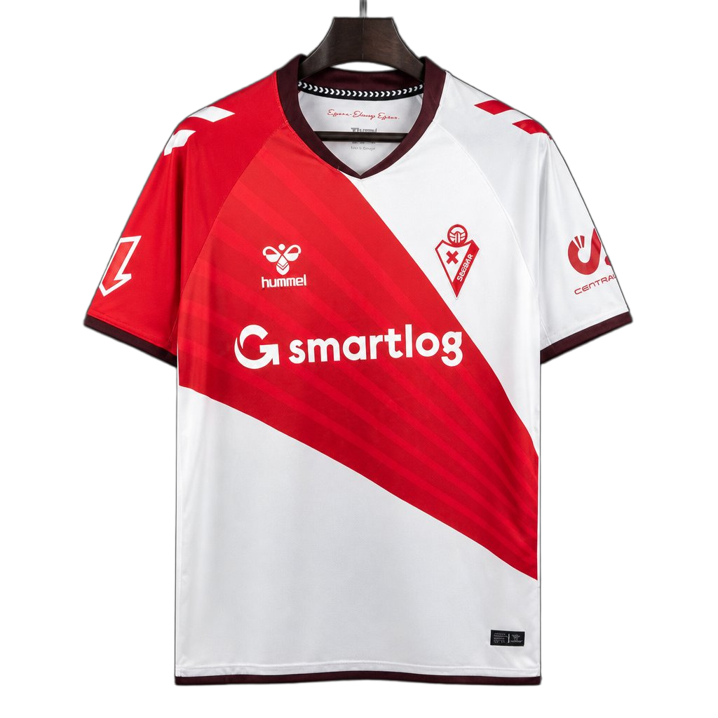 Eibar 2026/27 Home Jersey – White/Red – Diagonal Split