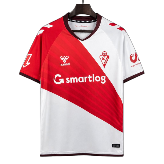Eibar 2026/27 Home Jersey – White/Red – Diagonal Split