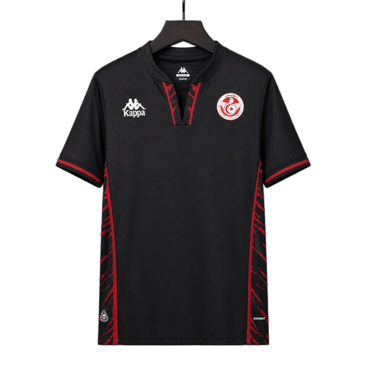 Tunisia 2026 Away Jersey – Black/Red – Graphic