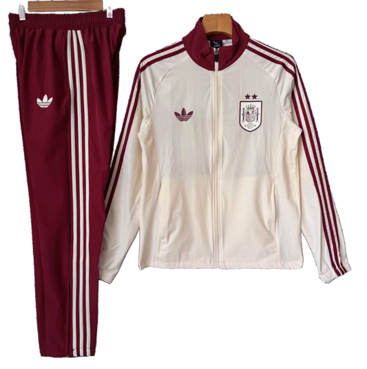 Spain 2026/27 Training Tracksuit – Retro Version – Burgundy