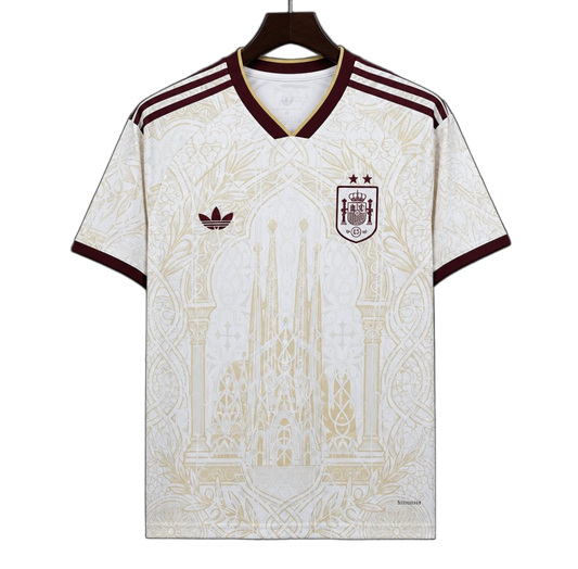 Spain 2026 Jersey – Special Edition – White/Gold – Literature Graphic
