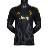 Juventus 2026/27 Third Jersey – Player Version – Black/Gold – Flame Pattern