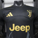 Juventus 2026/27 Third Jersey – Player Version – Black/Gold – Flame Pattern