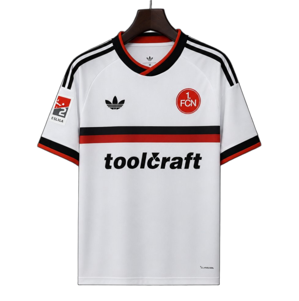 Nurnberg 2026/27 Away Jersey – White/Black/Red – Stripe