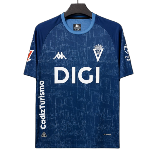 Cadiz 2026/27 Away Jersey – Blue/Navy – City Blueprint Pattern