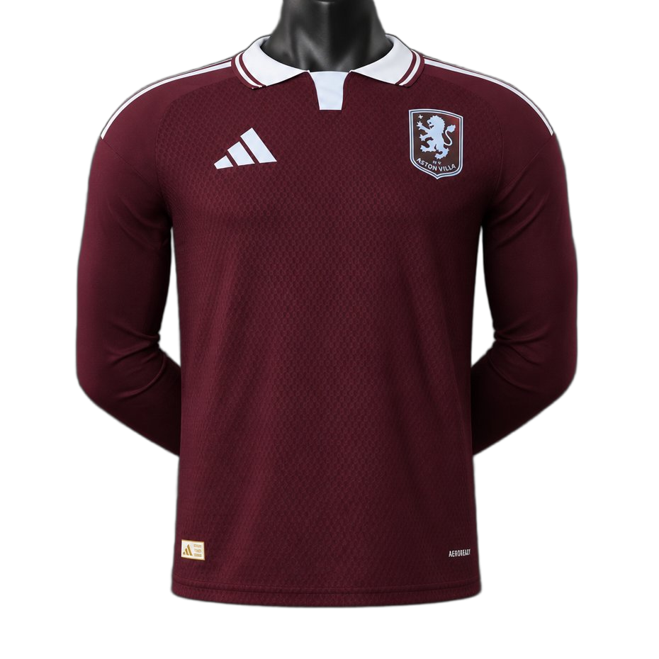 Aston Villa 2026/27 Home Jersey – Player Version – Long Sleeve