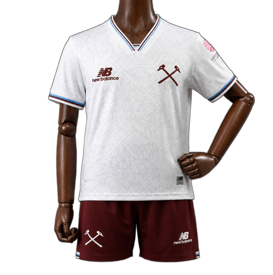 West Ham United 2026/27 Away Kit – Kids – White
