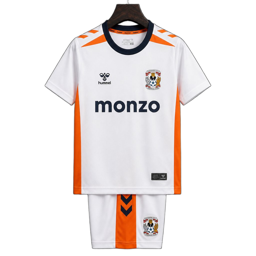 Coventry 2026/27 Away Jersey – Kids – White/Orange