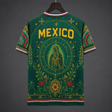 Mexico 2026 Jersey – Special Edition – Green – Virgin Guadalupe Aztec Pattern