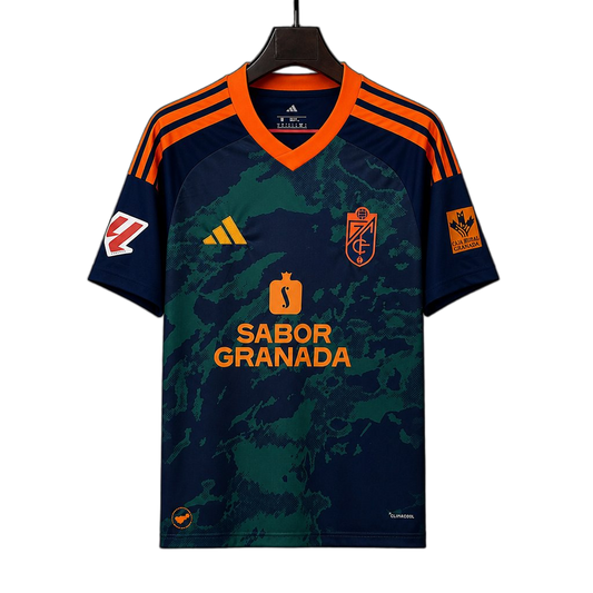 Granada 2026/27 Away Jersey – Green/Orange – Dark Camouflage Trim