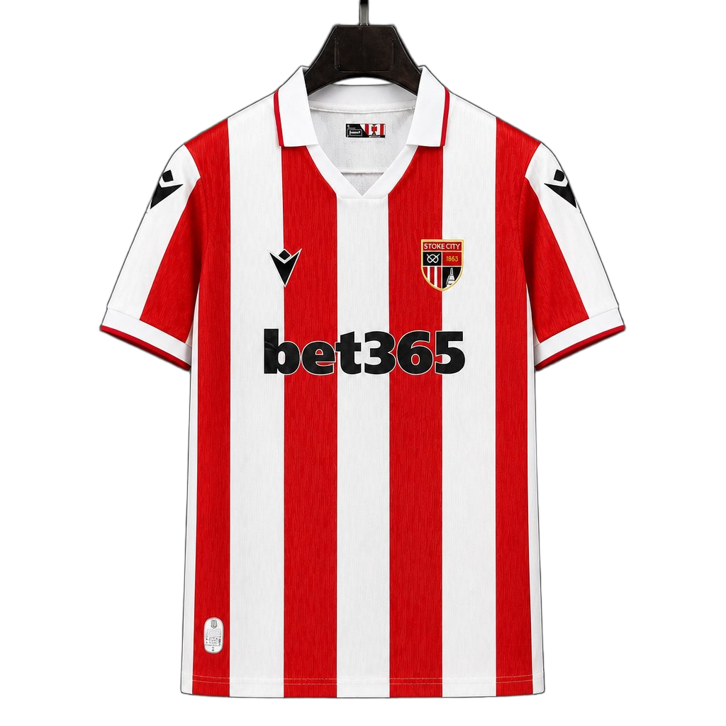 Stoke City 2026/27 Home Jersey – Red – Stripes