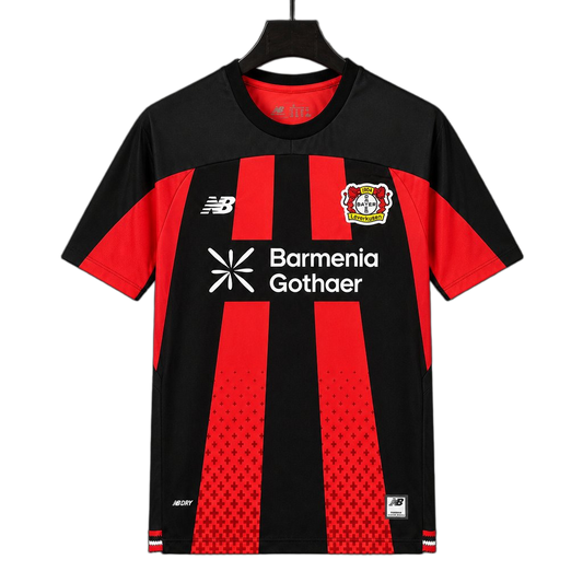 Bayer Leverkusen 2026/27 Home Jersey – Black/Red – Vertical Stripes