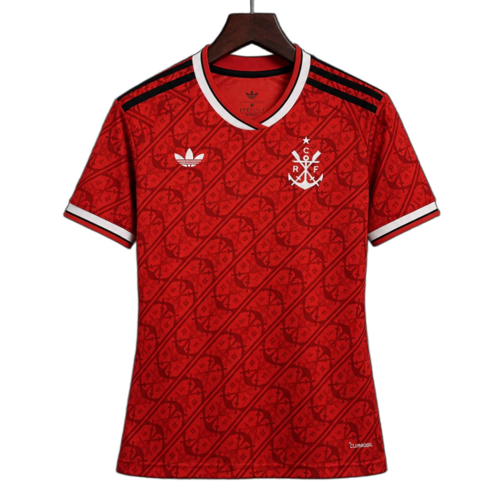 Flamengo 2026/27 Home Jersey – Women's – Red Tonal Pattern