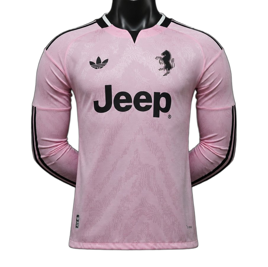 Juventus 2026/27 Away Jersey – Player Version – Long Sleeve – Pink