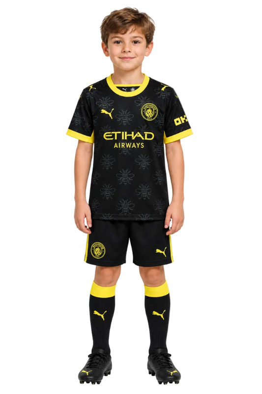 Manchester City 2026/27 Away Jersey – Kids – Black