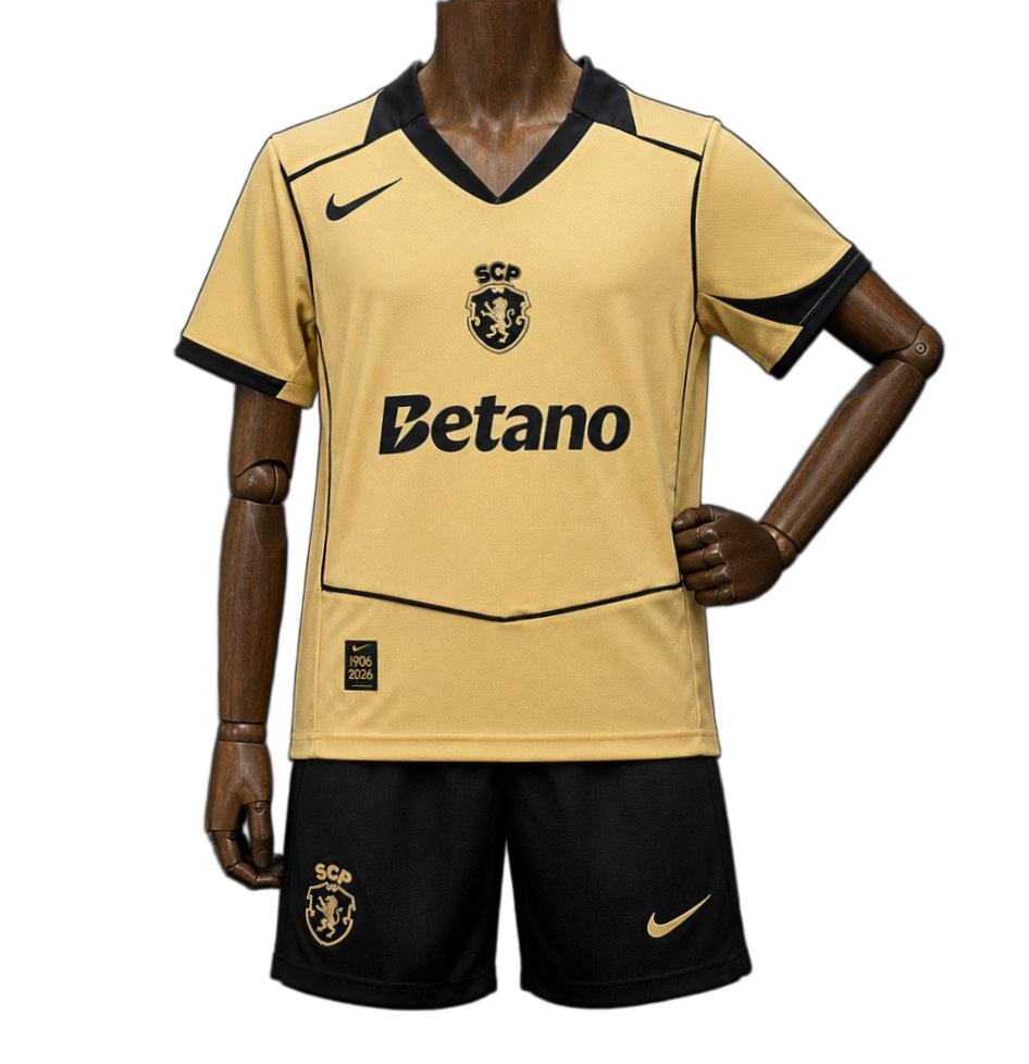 Sporting 2026/27 Away Jersey – Kids – Gold – Total