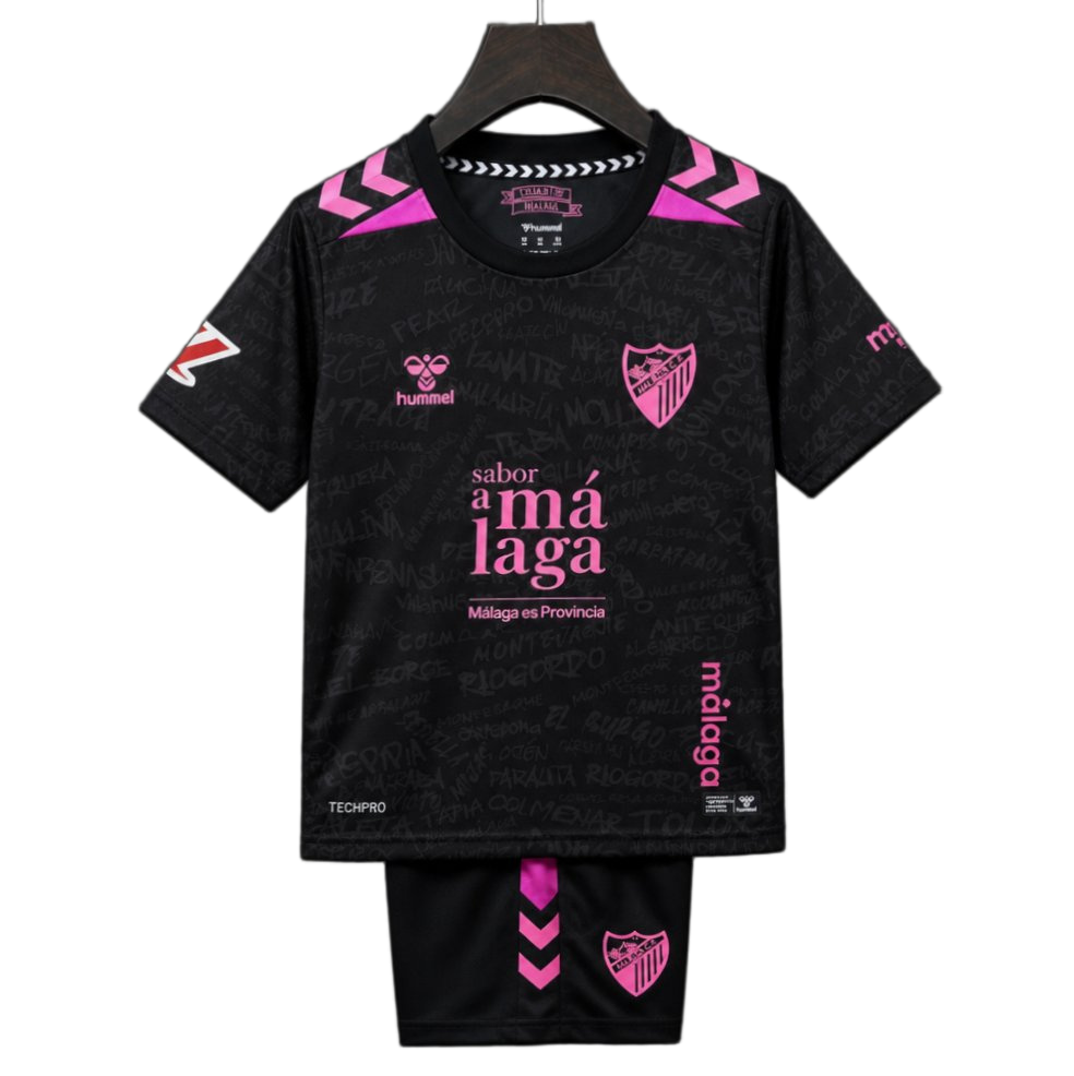 Malaga 2026/27 Away Jersey – Kids – Black/Pink