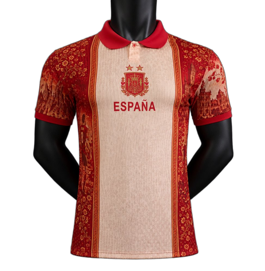 Spain 2026 Away Jersey – Player Version – Heritage Pattern